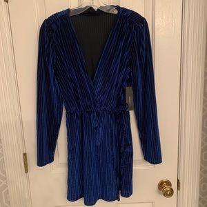 LULUS VELVET STRIP DRESS